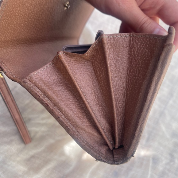 Gucci leather canvas wristlet wallet rare pink monogram bag clutch vintage - Picture 8 of 17